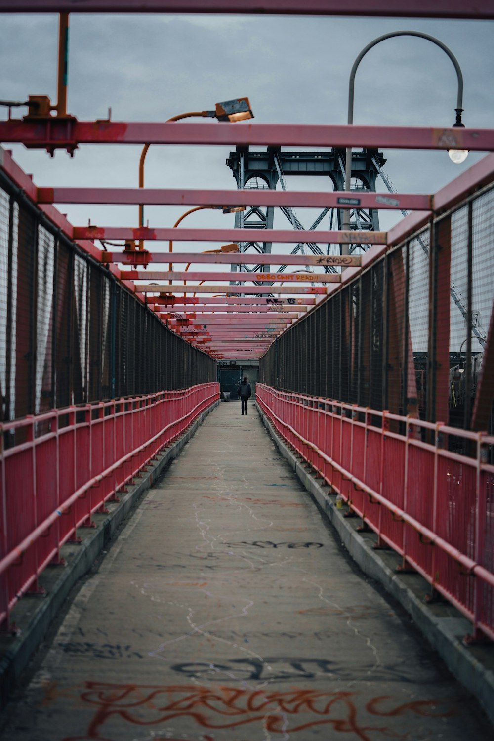 red metal bridge during daytime
