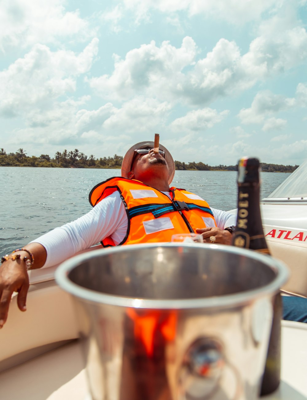 man on yacht