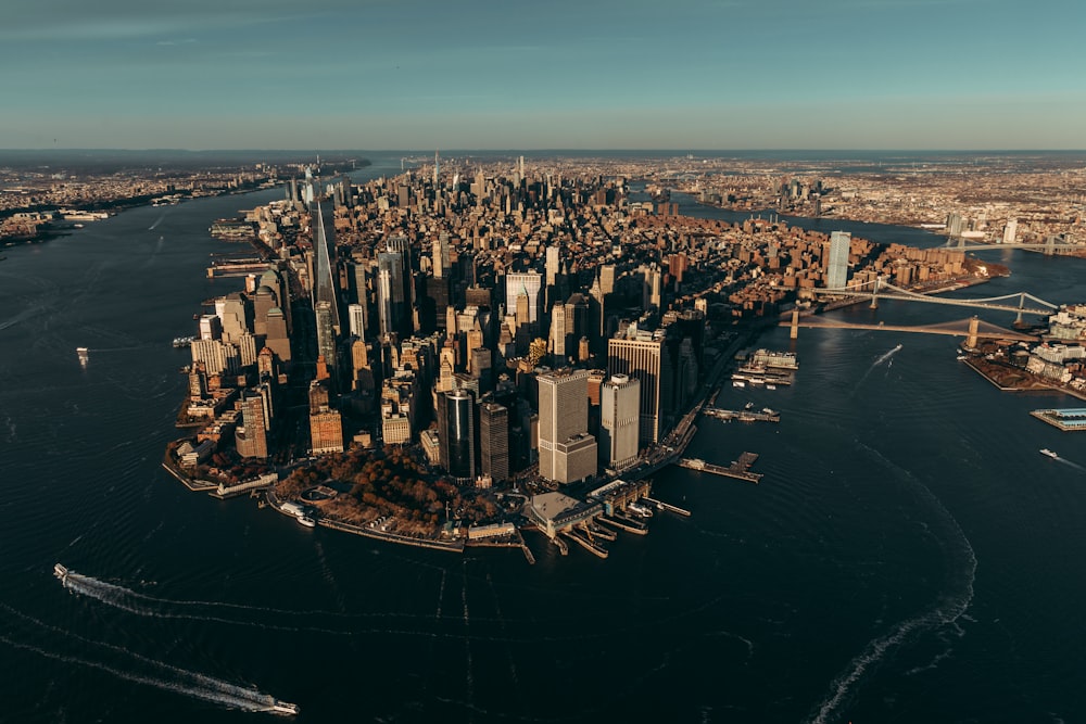 city and river during day