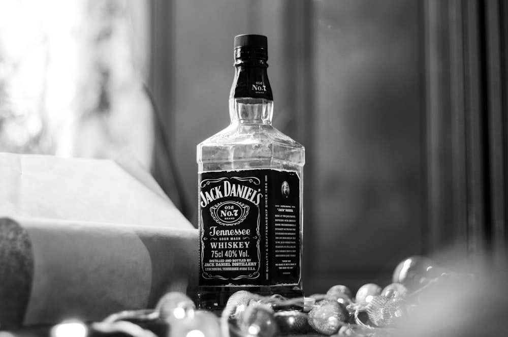Jack Daniel's Tennessee whisky bottle near window