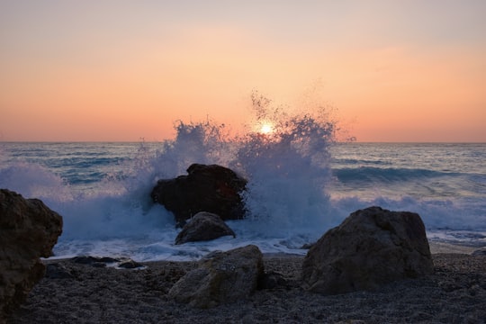 rocks near ocean in Lefkada Greece