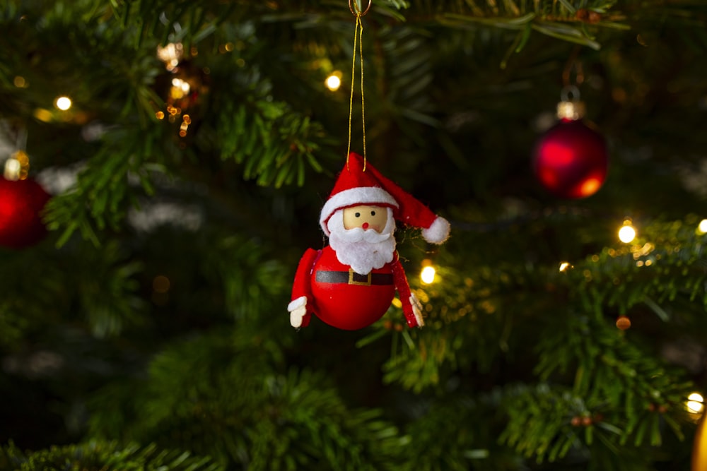 Santa Claus ornament on tree