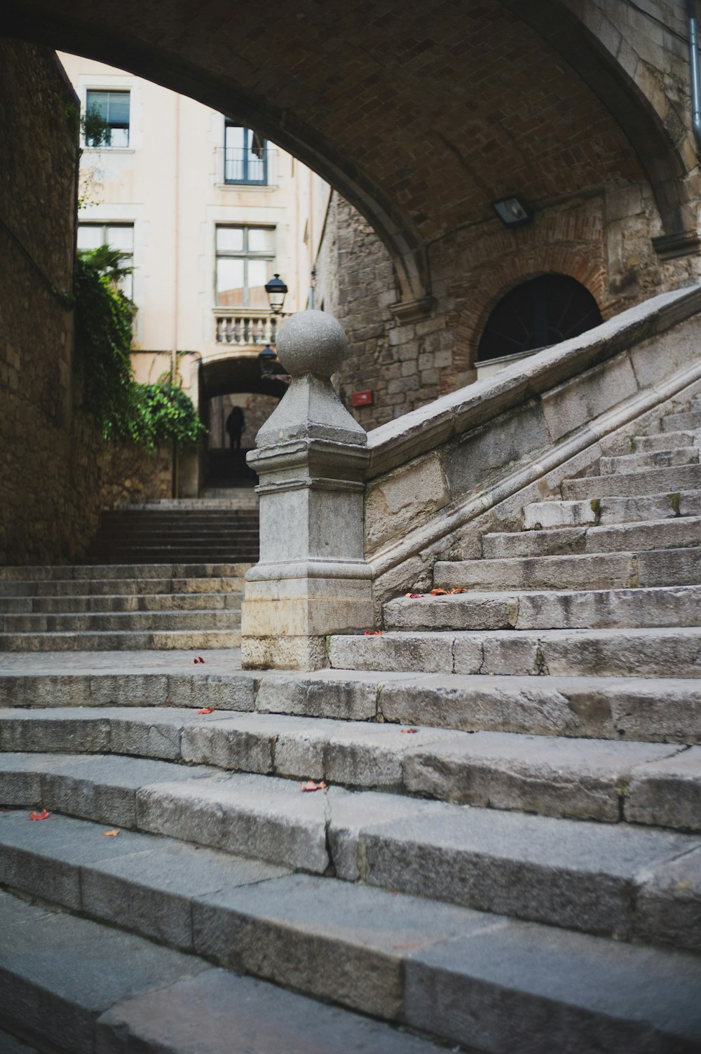 gray concrete stairs