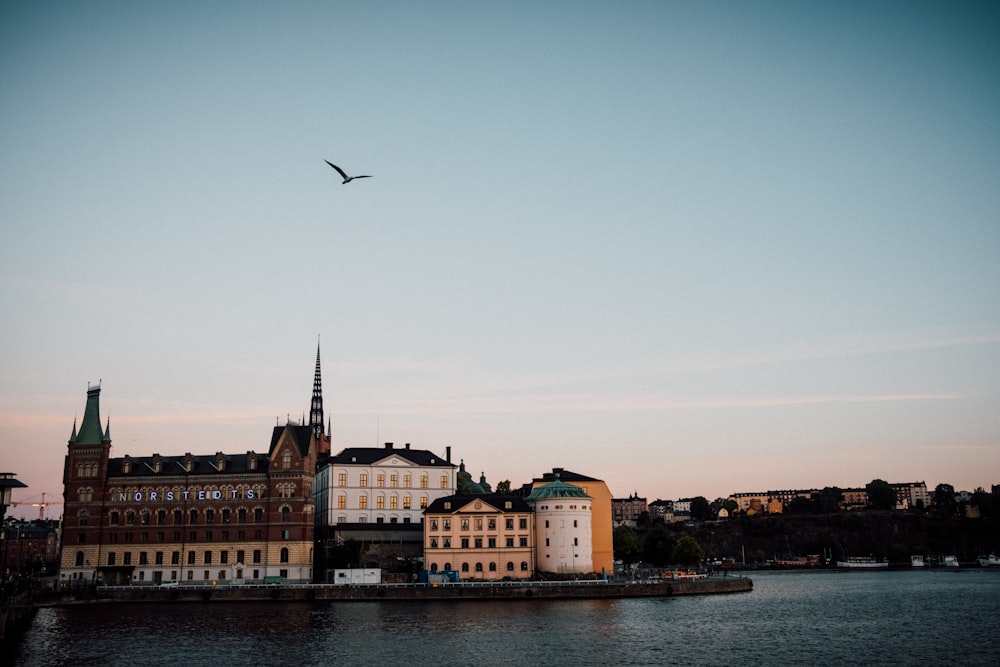 Riddarholm Church in Stockholm, Sweden near body of water