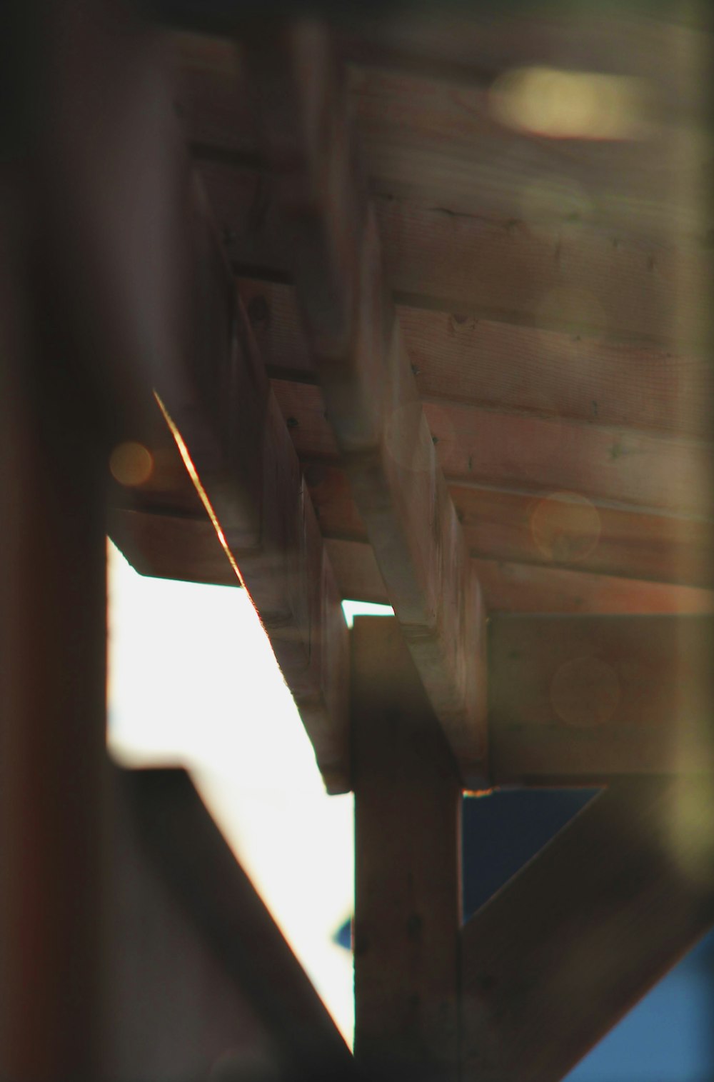 brown wooden ceiling during day