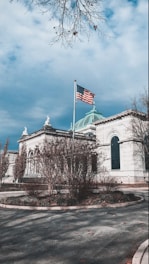 flag of America with pole