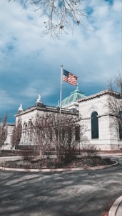 flag of America with pole