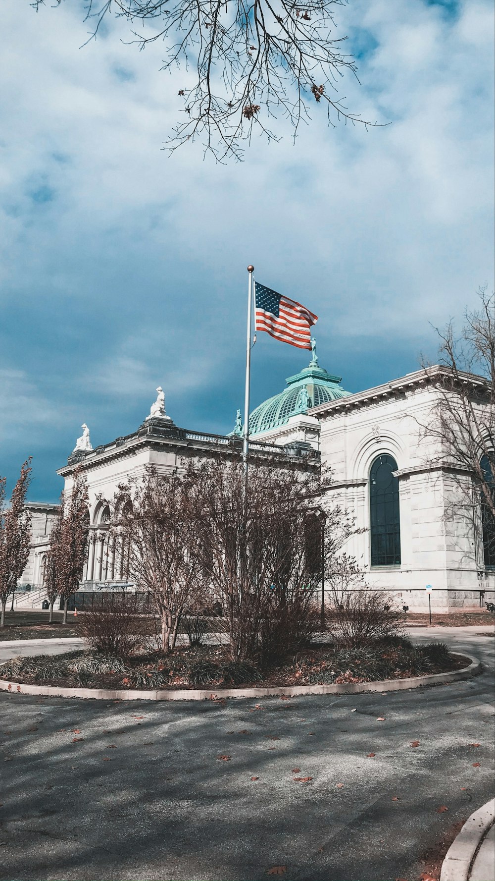 flag of America with pole