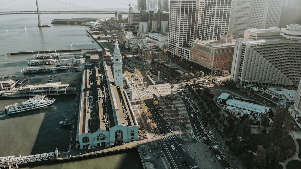 aerial photo of buildings