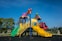 multicolored playground slide during daytime