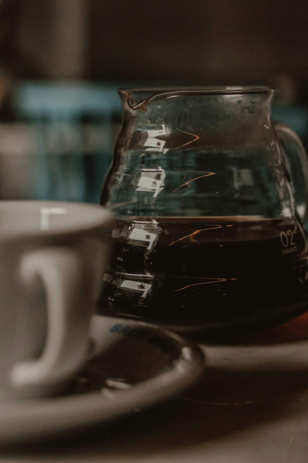 clear glass pitcher