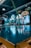 An arcade setting is filled with vibrant lights and game machines. Bright signs and displays feature colorful designs and illuminated lettering, creating an energetic atmosphere. The surface reflects the neon colors, adding to the dynamic and playful environment.