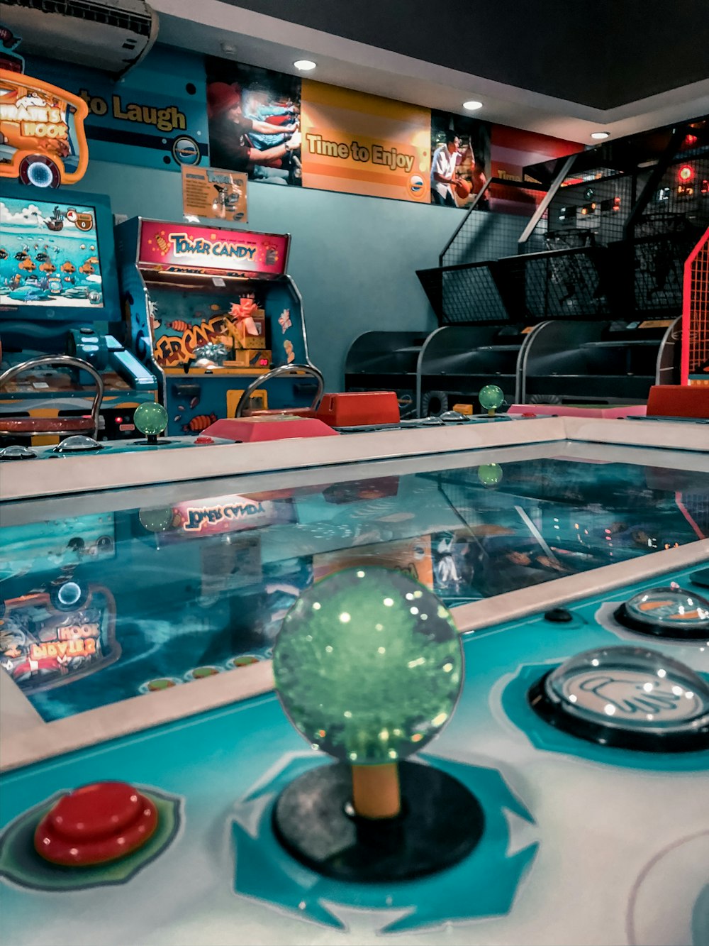 assorted-color arcade games