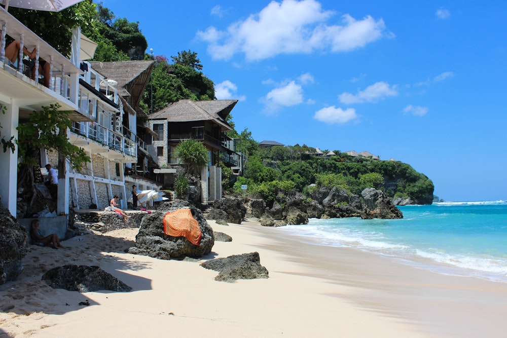 houses beside shore during daytime