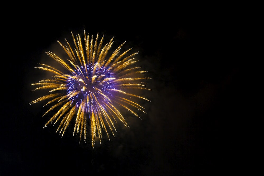 brown and purple fireworks