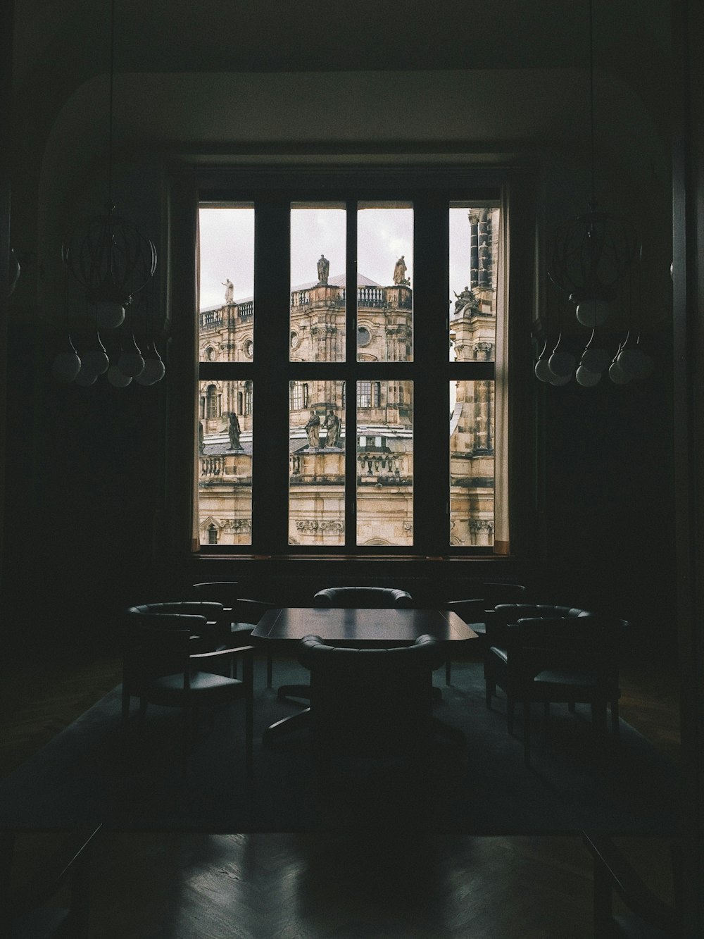 rectangular table with chairs