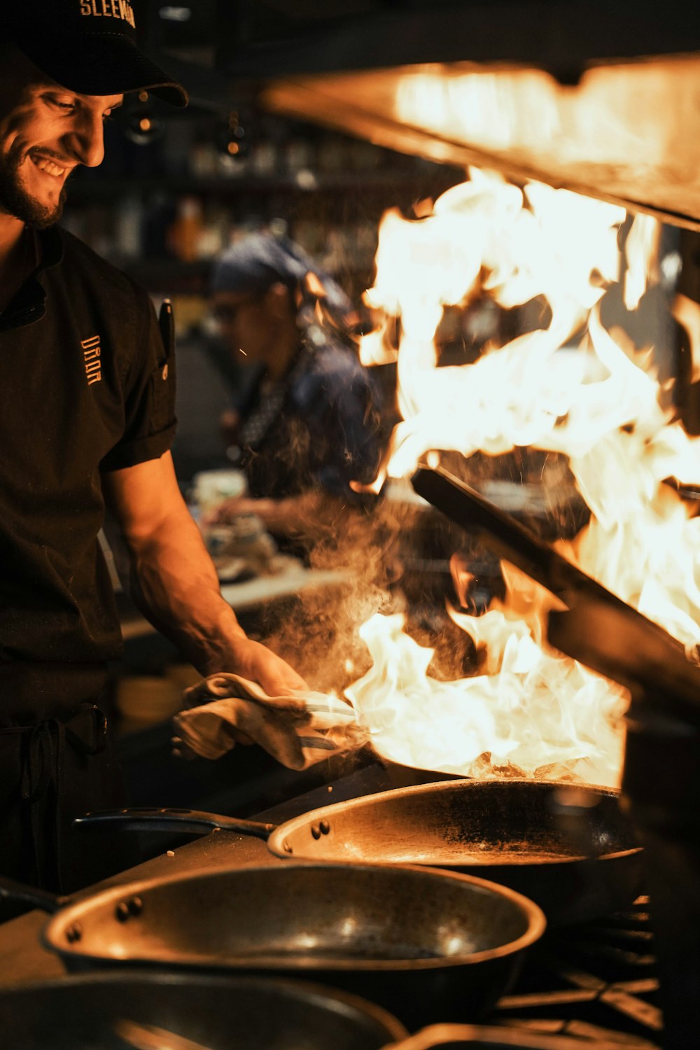 person doing cooking