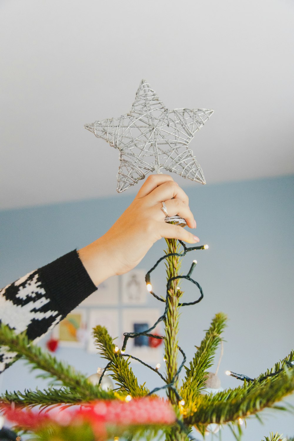 green Christmas tree decor