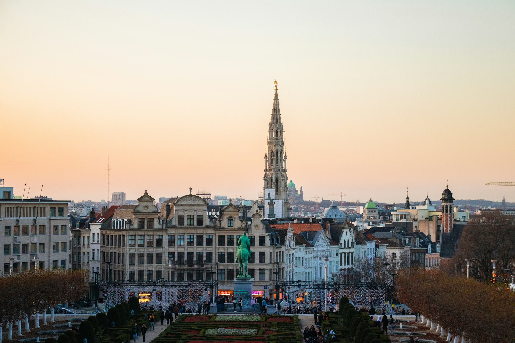 Sunset in Mont des Arts in Brussels, Belgium. Christmas time. 
IG : Genon2