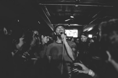 man holding microphone