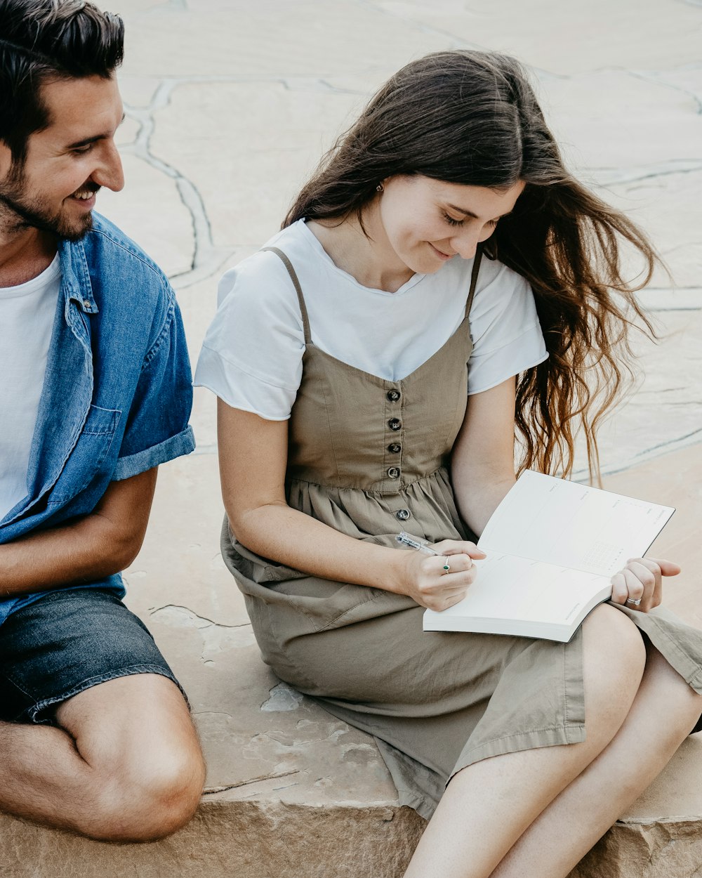 woman reading book