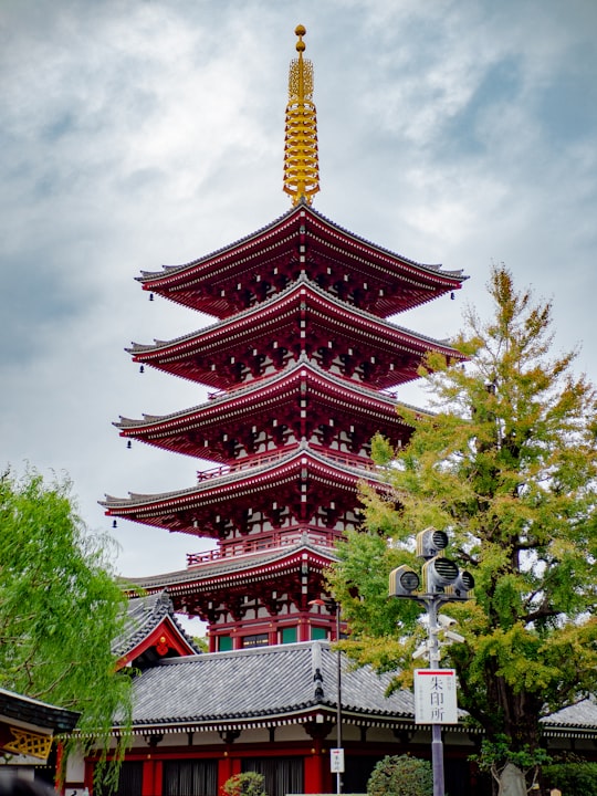 red and brown temple in Sensō-ji Temple Japan
