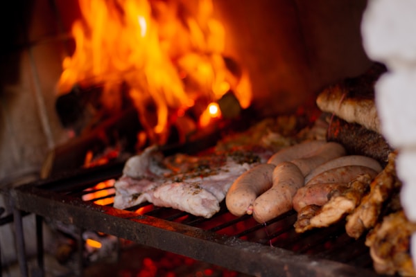 Grilled sausage and beef