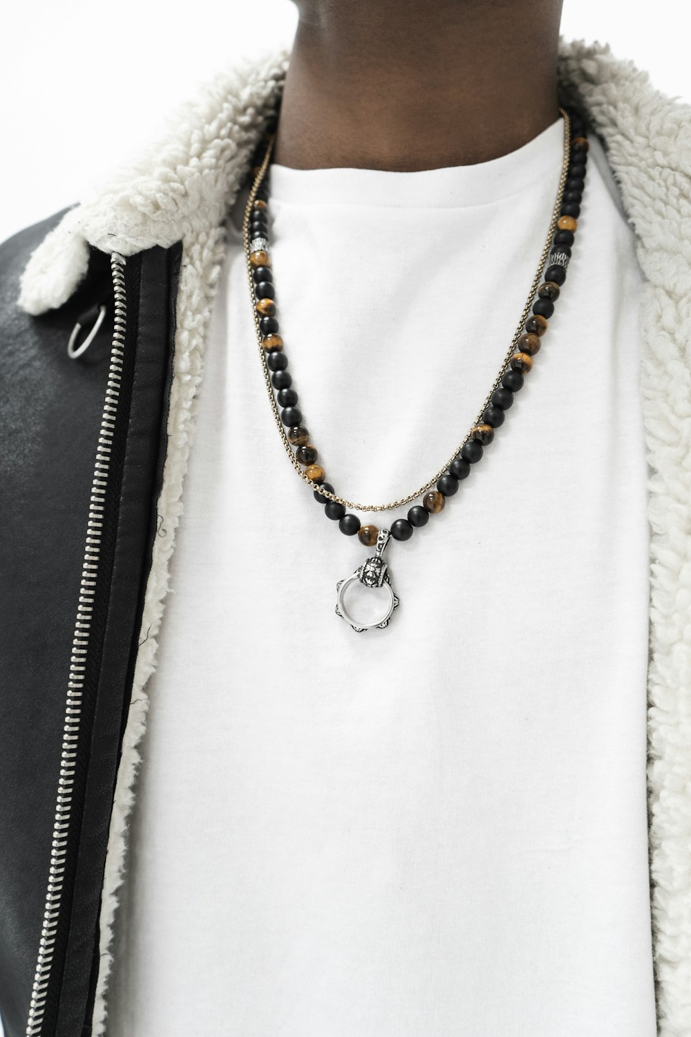 beaded black necklace