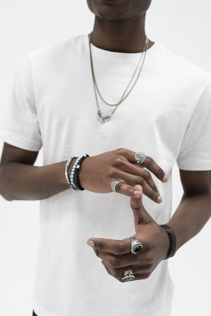 Man wearing gold chain Italian style