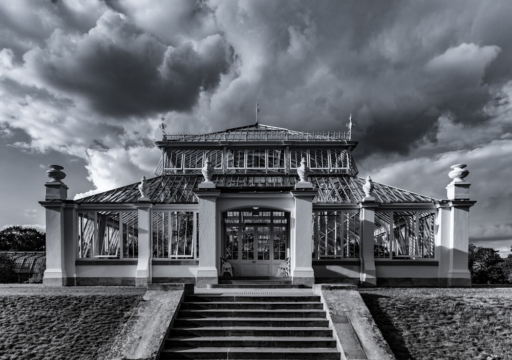 brown house under clouds