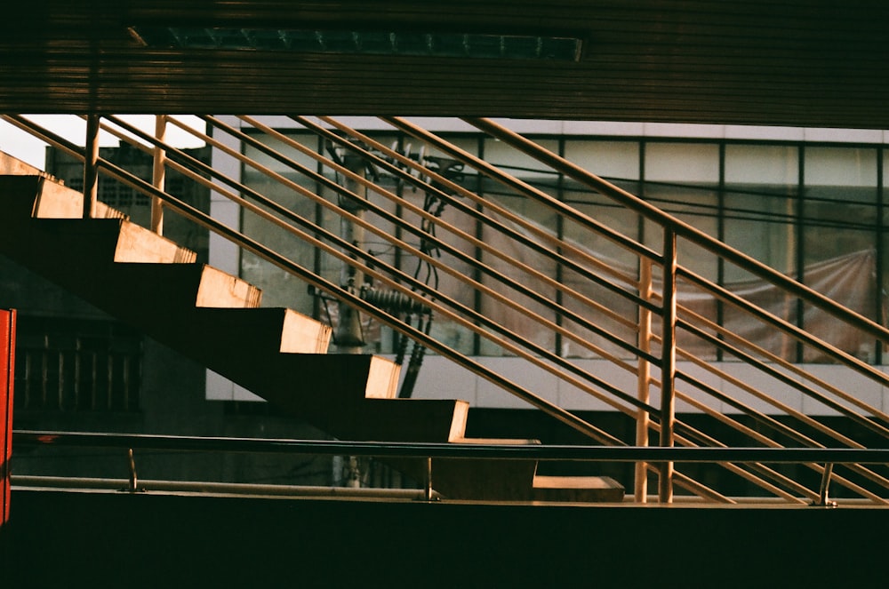 view photography of concrete stairs