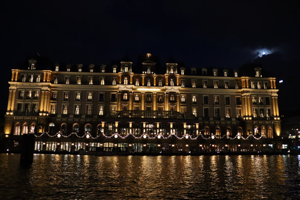 view photography of lighted building