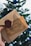 A hand is holding a ticket and an envelope with a wax seal in front of a blurred Christmas tree. The ticket reads 'Hogwarts Express' and 'Platform 9 3/4', evoking a magical theme.