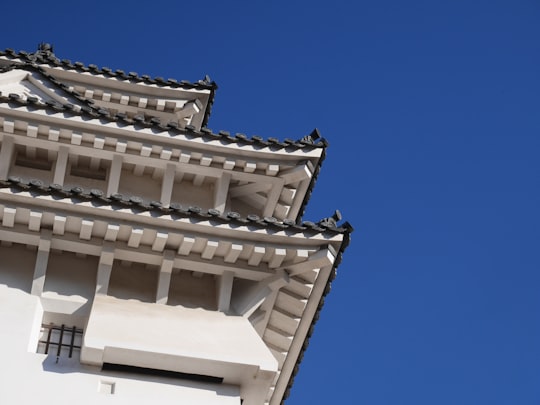 white and black pagoda in Himeji Castle Japan
