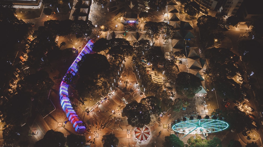 aerial view of Ferris Wheel