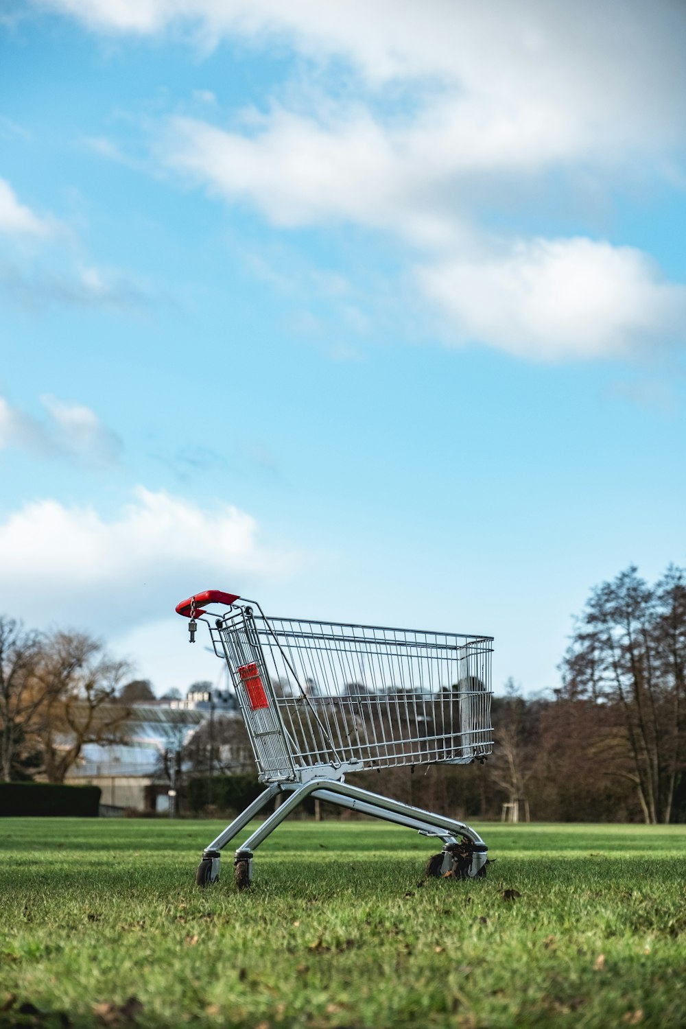 gray metal shopping cart