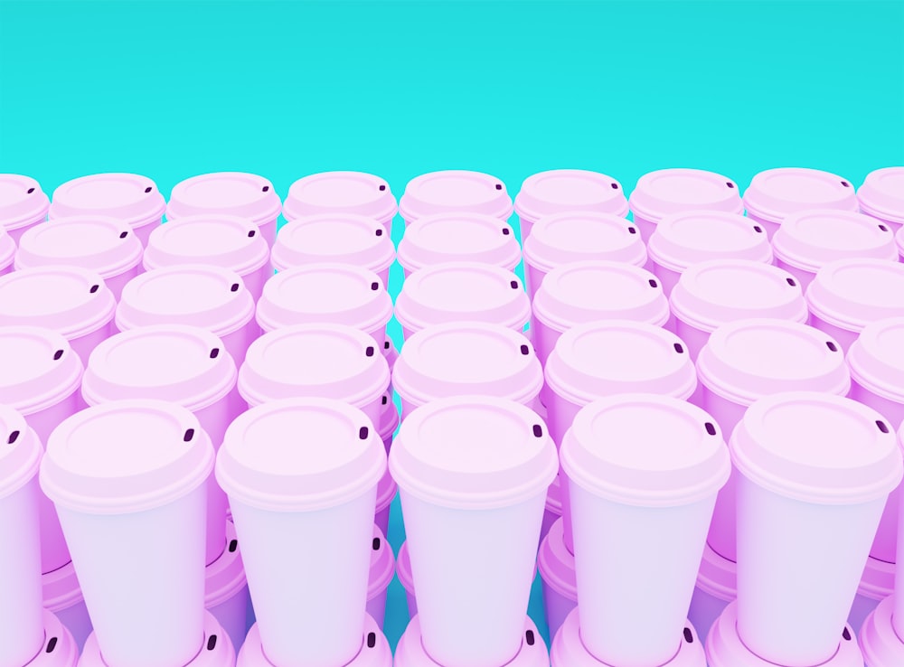 pink plastic travel mug lot