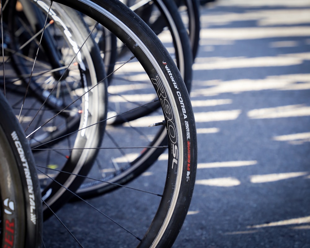 black bicycle tires