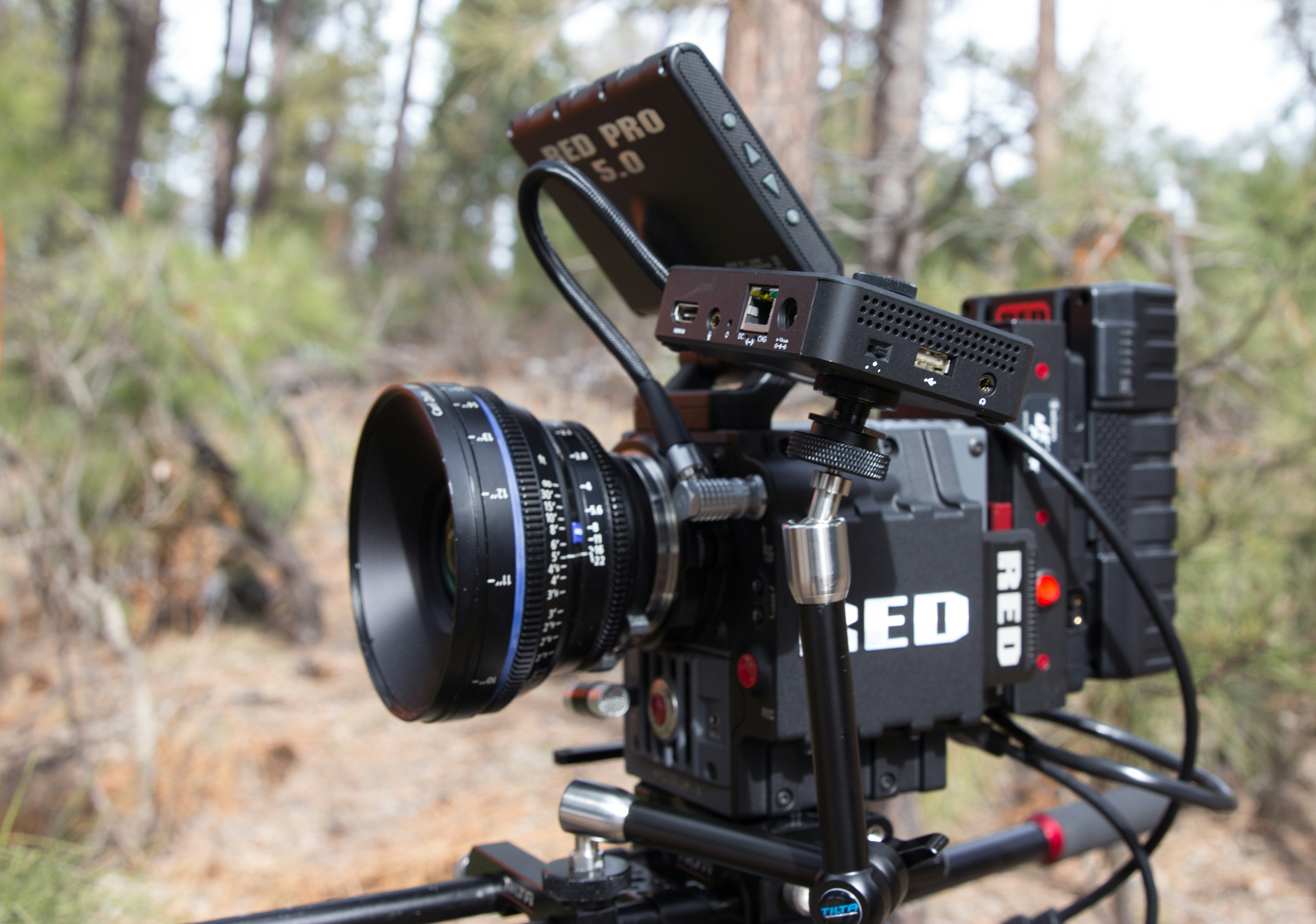 black video camera on stand