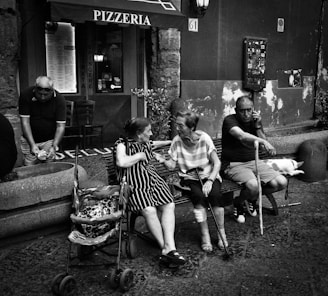 An amusing depiction of a local gossip happening.