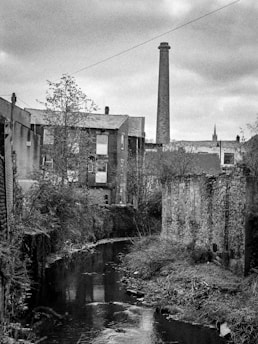 A vibrant image depicting industrial waste being transformed into recyclable materials.