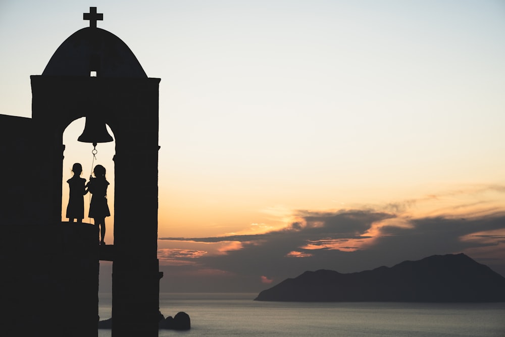 silhouette photography of cathedral