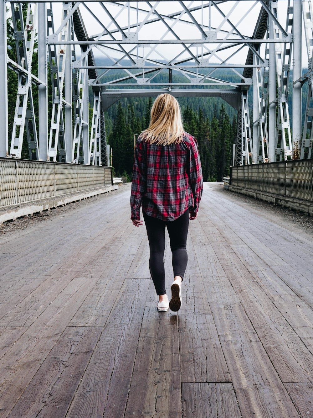 woman on bridge