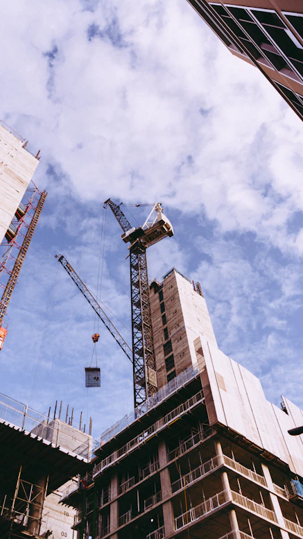 tower crane on roof