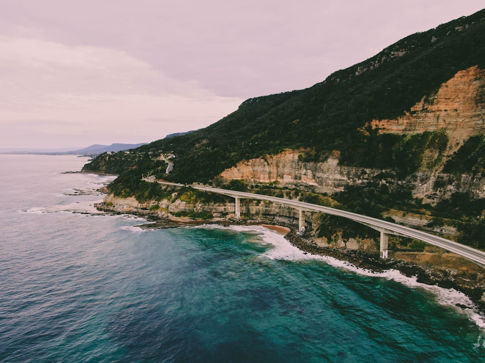 road beside sea