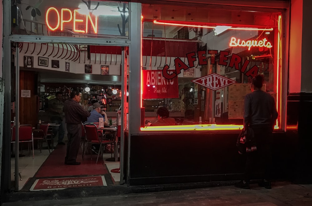 shallow focus photo of storefront during nighttime