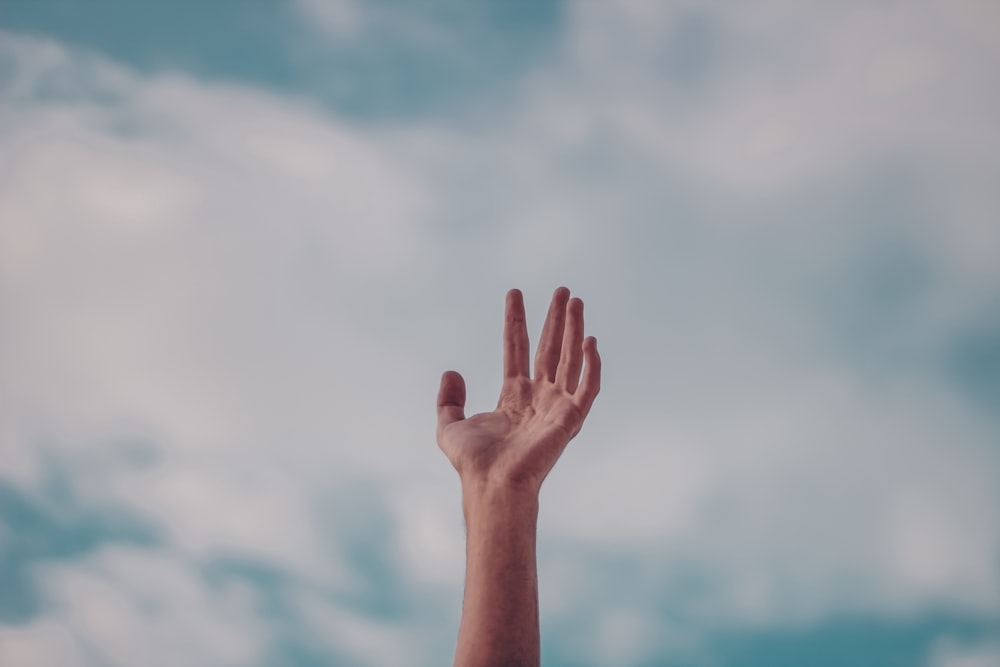 person hands reading sky