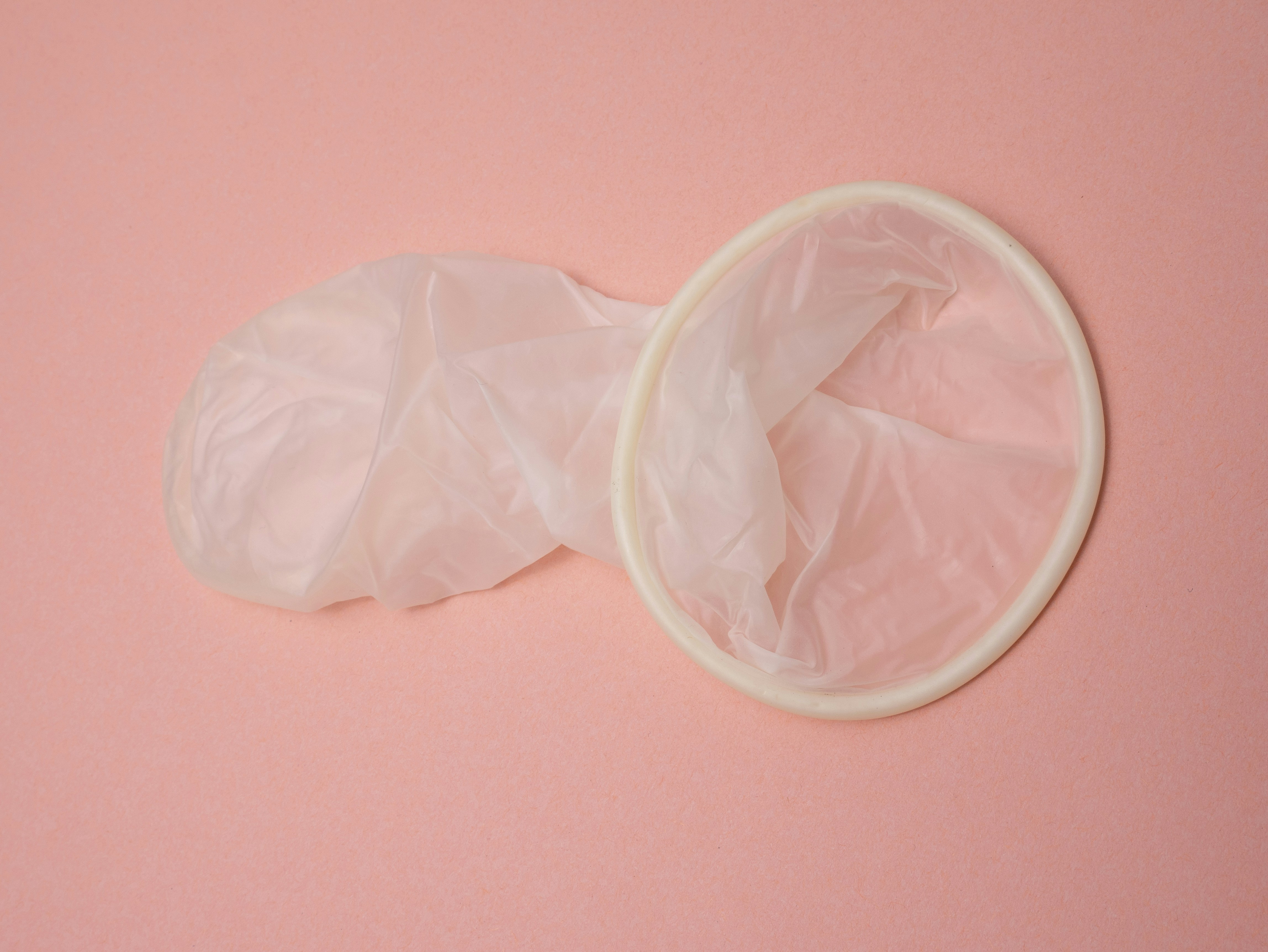 Female condom with the packaging