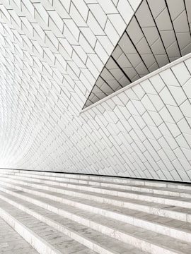 a person walking up a set of stairs
