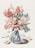 red and white floral textile